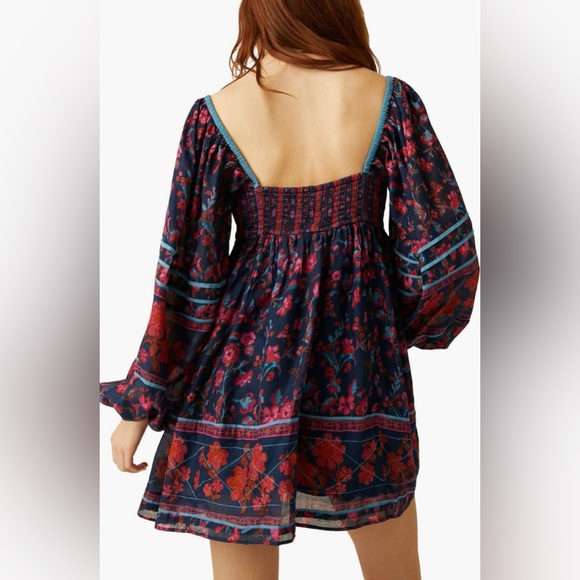 Free People Endless Afternoon Print Long Sleeve Minidress - Picture 3 of 8